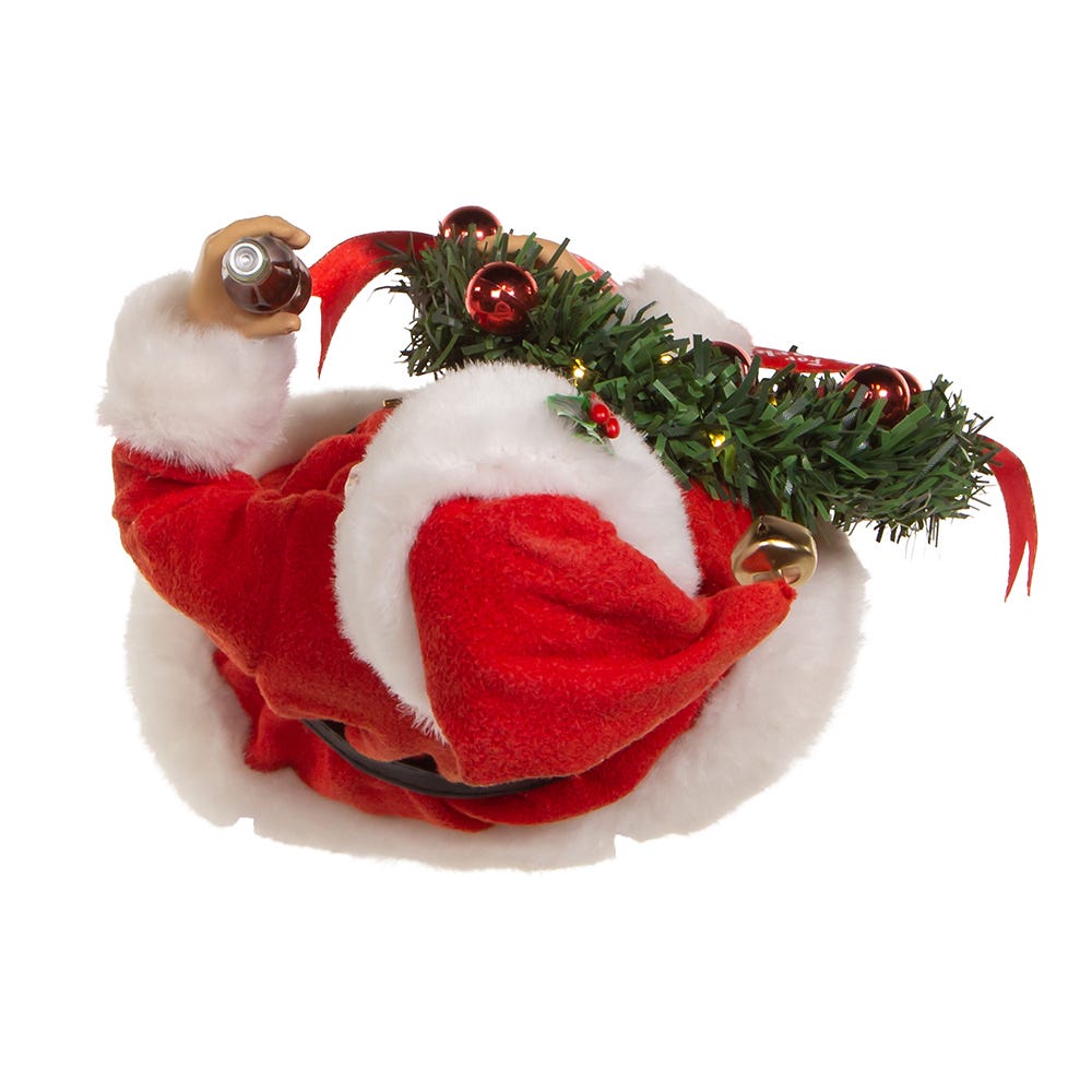 Kurt Adler 10.5-Inch Fabriché™ Coca-Cola® Battery Operated Santa With Lighted Wreath